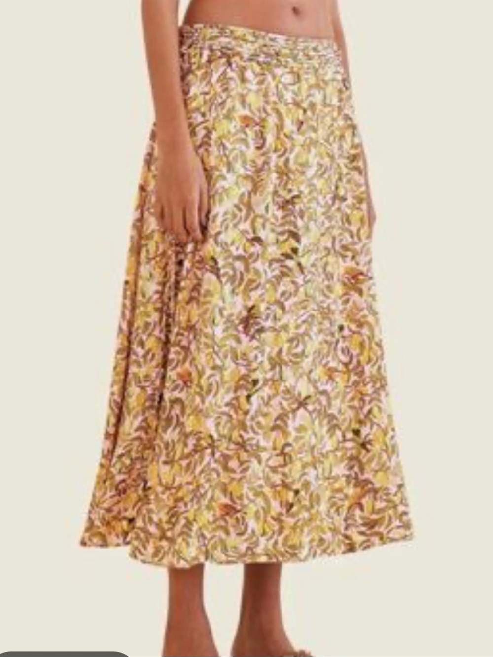 Farm Rio Pink star fruit print wrap midi skirt
